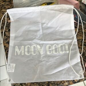Moon Boot White Backpack with Drawstring